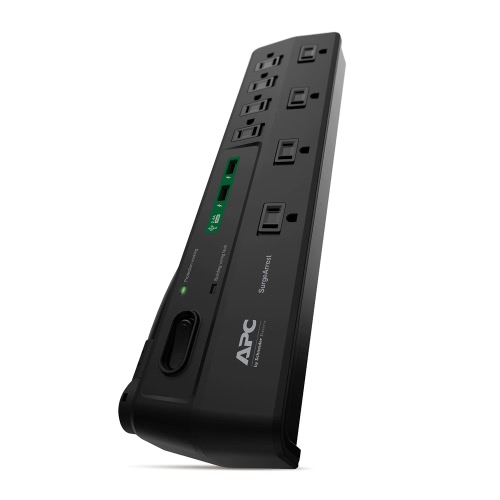 APC 8-Outlet Surge Protector 2630 Joules avec ports de chargeur USB, SurgeArrest (P8U2)