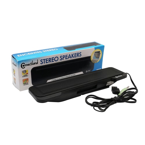 

Connectland USB Powered Portable Stereo Sound Speaker Bar Mounts to Laptop Screen - CL-SPK20138