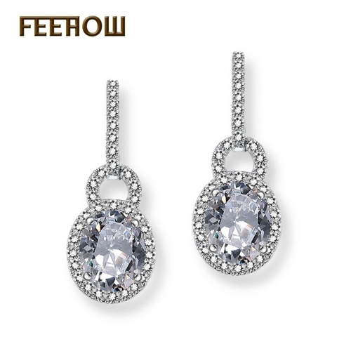 FEEHOW Simple Fashion Teardrop Bride Earrings