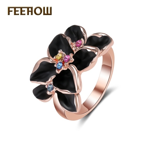 

FEEHOW fashion trend flower zircon ring