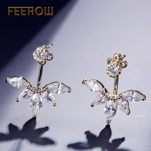

FEEHOW Korean fashion creative drop zircon earrings