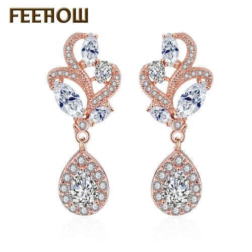 

FEEHOW 2018 новые серьги из циркона AAA