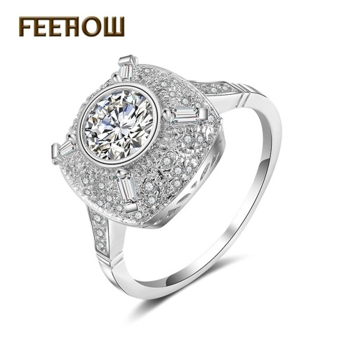 FEEHOW inlaid with refined zircon craft women's engagement ring