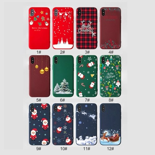 

Christmas Style Custom Soft Colored Drawing Phone Case Fit For iphone XR