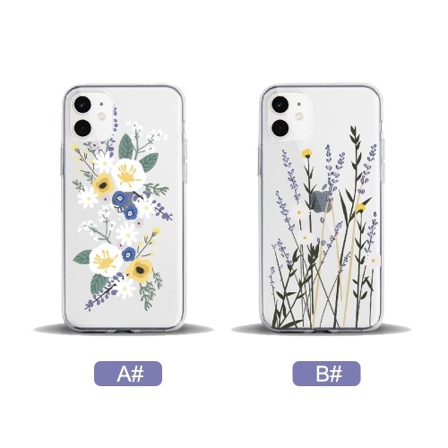 

Phonecase Transparent Floral Flower Designs Soft TPU Cover Phone Shells Shockproof Slim Flexible Protective Anti-Slip Cell Phone Cover for iphone