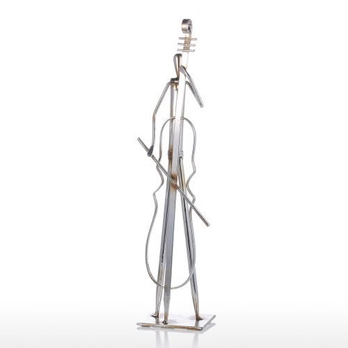 Orchester Cello Tooarts Metall-Skulptur Eisen-Skulptur Abstrakte Skulptur Moderne Skulptur Band Instrument Hauptdekoration Ornament Geschenk