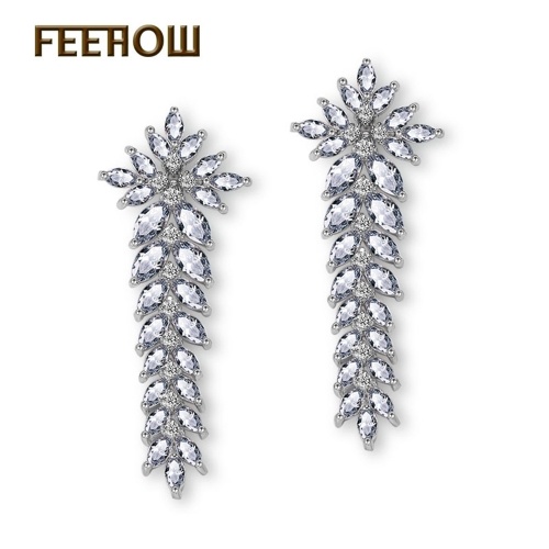 

European and American trend flower-shaped long earrings