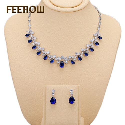 

AAA zircon necklace earrings set