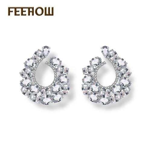 

FEEHOW 2018 new fashion AAA zircon diamond earrings
