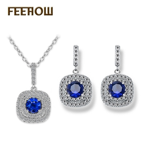 

FEEHOW Zircon Necklace Bridal Jewelry Set