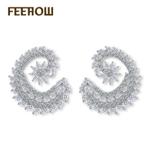 

FEEHOW temperament Korean fashion simple diamond earrings