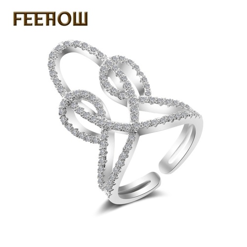 

New personality plating k white gold ring