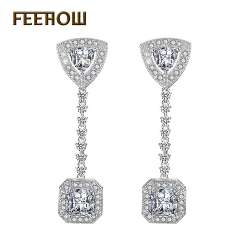 European and American fashion color zirconium earrings