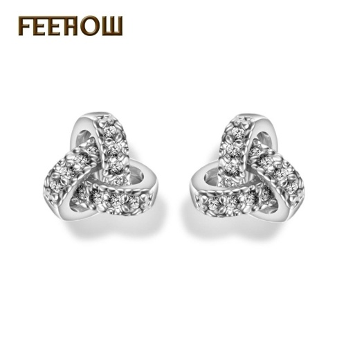 

Korean fashion jewelry geometric shape micro-inlaid zircon earrings