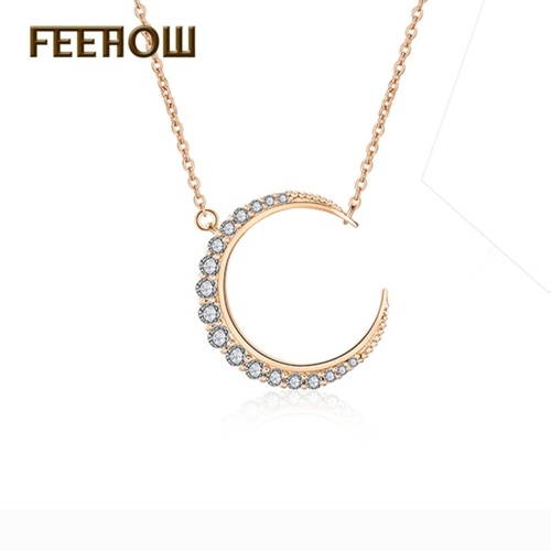 

FEEHOW Korean version of the new semi-circular moon pendant