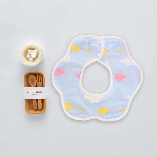 

360 degree rotating petal saliva towel baby