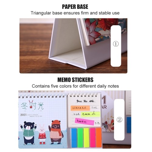 

Cartoon Desk Calendar Monthly Standing Coil Calendar Table