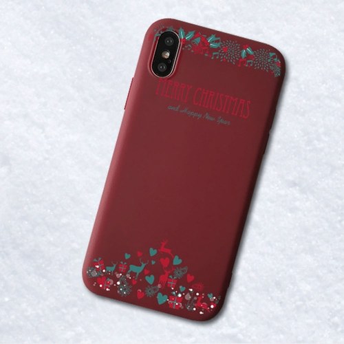 

Christmas Style Custom Soft Colored Drawing Phone Case Fit For iphone 7/8plus