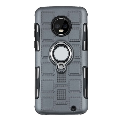 New noto Motorola G4PLUS E4PLUS 2-in-1 ring car magnetic bracket mobile phone case gray
