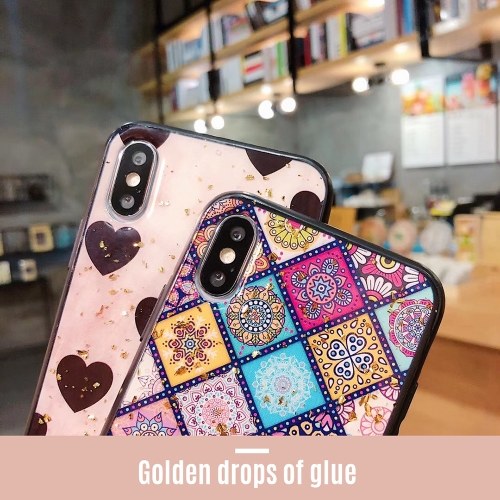 

Soft TPU Glittery Phonecase Gold-Foil Embedded with Multi Color Grid Patterns Full-Body Protective Anti-Slip Cell Phone Cover Back Cover Bumper Shockproof Cover For iphone