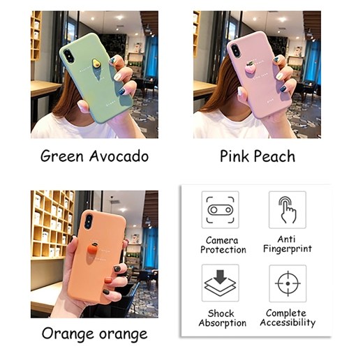 

Phonecase 3D Orange Avocado Peach Designs Frosted Soft TPU Cover Phone Shells Shockproof Slim Flexible Protective Anti-Slip Cell Phone Cover for iphone