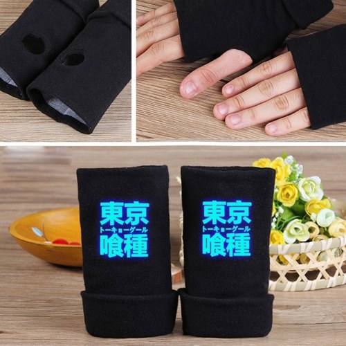 

Luminous Fingerless Gloves Hand Arm Warmers Half Finger Gloves Half Palm Short Gloves Sleeves for Winter