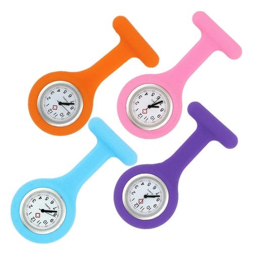 

Silicone Pin Brooch Watch Hanging Medical Pocket Watch Pin-on Lapel Block Watches for Nurse Doctor