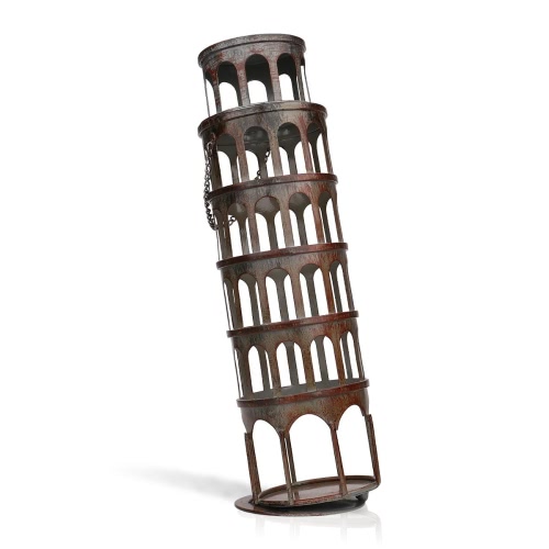 

Tooarts The metal tower wine rack Wine rack with practical and beautiful appearance Practical ornament Handicraft