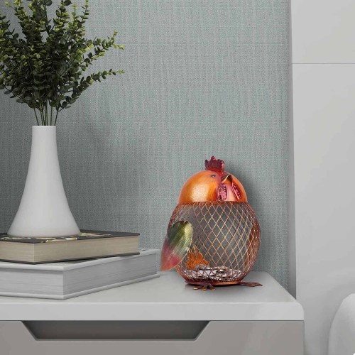 

Tooarts Piggy Bank Metal Craft Animal Figurine Home Decor Gift, Orange, 4.1 * 5.1 * 6.7inches