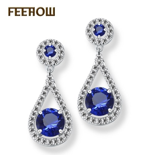 

European and American bride jewelry AAA zircon earrings