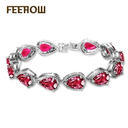 FEEHOW Europe and America heart-shaped water drops ladies AAA zircon bracelets