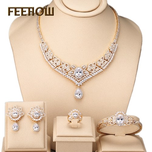 

FEEHOW Europe and America high-end zircon necklace set