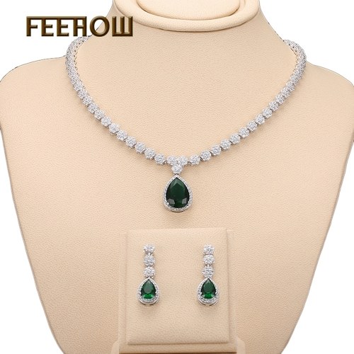 

European and American necklace earrings two-piece set