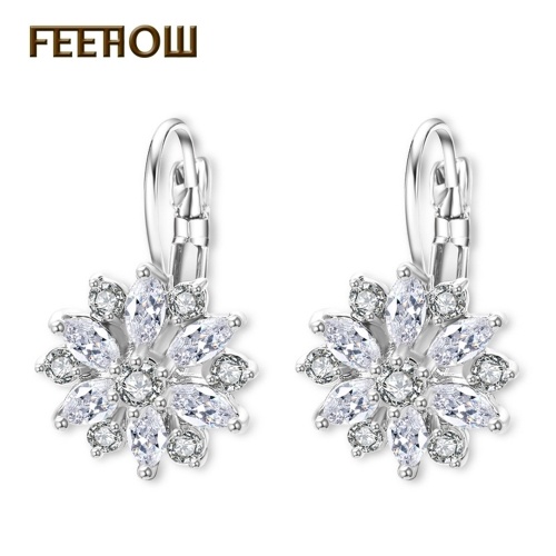 

FEEHOW Europe and America exquisite flower-shaped earrings