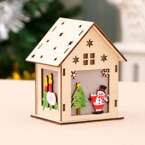 

Christmas decorations luminous wooden house snow house hotel bar