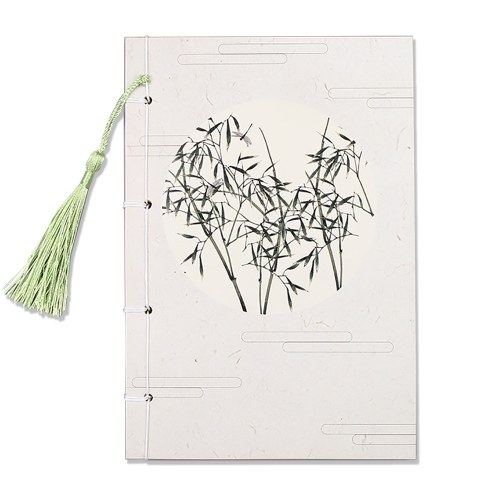 8.1 * 5.6in Portable Notebook 70 Sheets Blank Kraft Paper Chinese Style Stitch Journal Diary Notepad
