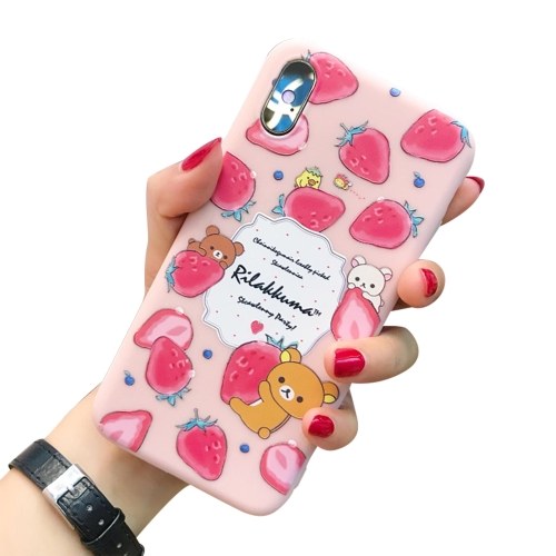 

Soft TPU Phonecase with Cute Cartoon Design Full-Body Protective Anti-Slip Cell Phone Cover Pinky Strawberry Little Bear Back Cover Bumper Shockproof Cover For iphone