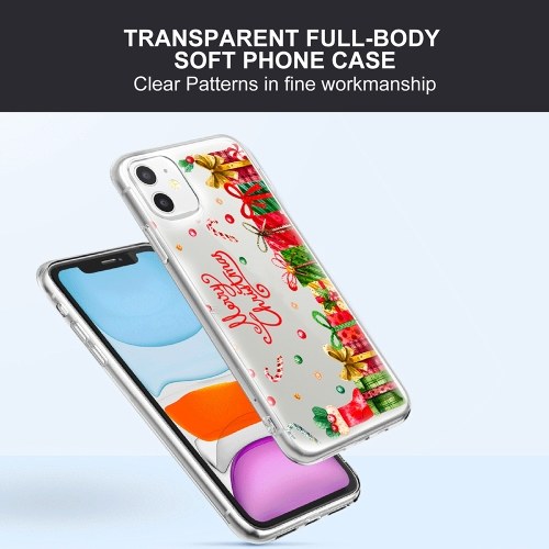 

Soft Thin TPU Xmas Phonecase Clear with Christmas Design Full-Body Protective Anti-Slip Cell Phone Cover Back Cover Bumper Shockproof Cover in Multiple Christmas Presents Patterns For iphone (SH200822A4)