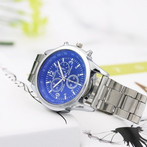 

New fashion men's quartz watch Blu-ray gift steel belt watch men's gifts watch men's wholesale flour