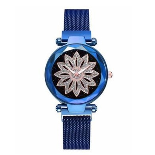 

Fashionanle Stylish Casual Flower Starry Dial Face Women Watch Wristwatch with Magnet Strap Band