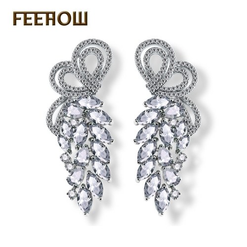 FEEHOW long butterfly dream earrings