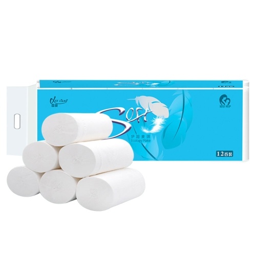 Grande capacità 12 rotoli Uso domestico L'asciugamano di carta in pasta di legno originale