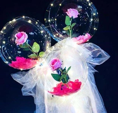 

Net Red Valentine's Day Bobo Ball Rose Bouquet