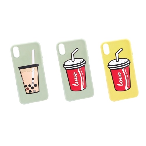 

Cartoon Milk Tea Coke Avocado Pattern Phone Case Compatile with Samsung S8/S8PLUS S9/S9PLUS A8(2018) A70 S6