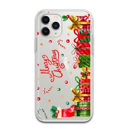 

Soft Thin TPU Xmas Phonecase Clear with Christmas Design Full-Body Protective Anti-Slip Cell Phone Cover Back Cover Bumper Shockproof Cover in Multiple Christmas Presents Patterns For iphone (SH200822A4)