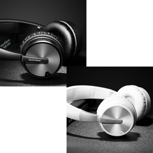 

Sound Intone BT-16 Wireless Bluetooth Headset Folding Gaming Headphones Over Ear Music Stereo Earphone Support TF Card AUX IN White