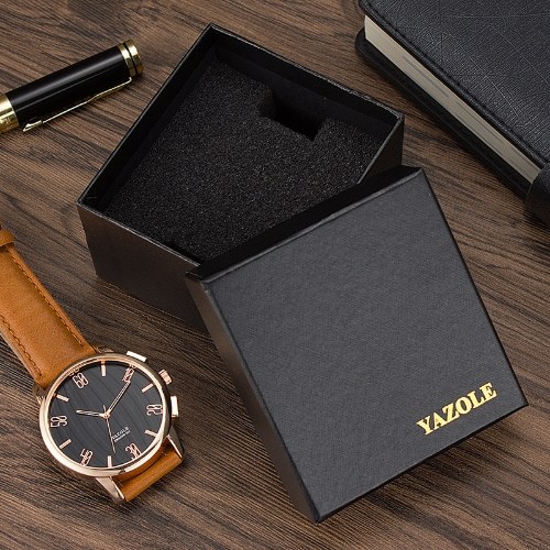 

YAZOLE Watch Box Gift Box Watches Packaging Boxes Square Black Includes H-Shaped Sponge for Watch Bracelet Jewelry