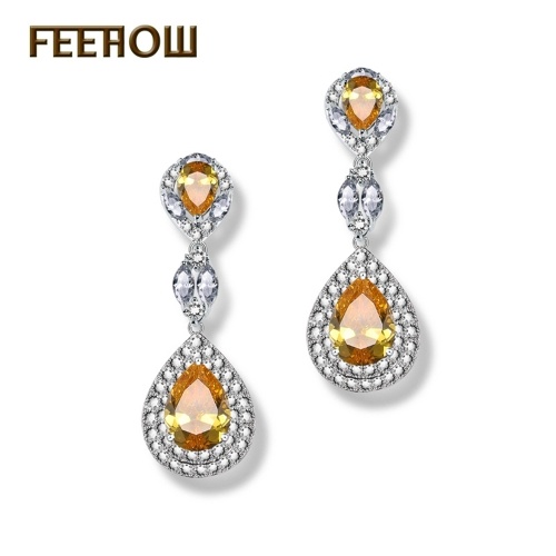 

FEEHOW длинные серьги из циркона с капюшоном