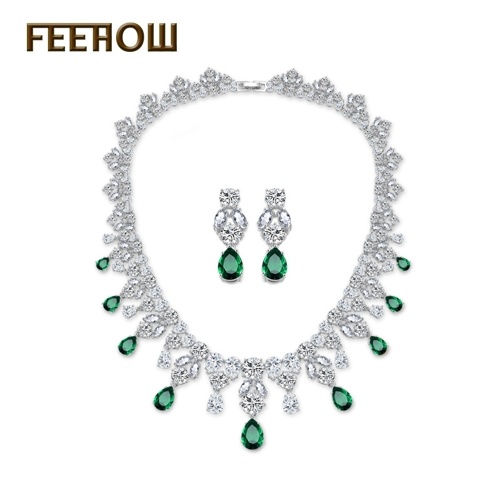 AAA zircon jewelry wild earrings necklace combination jewelry