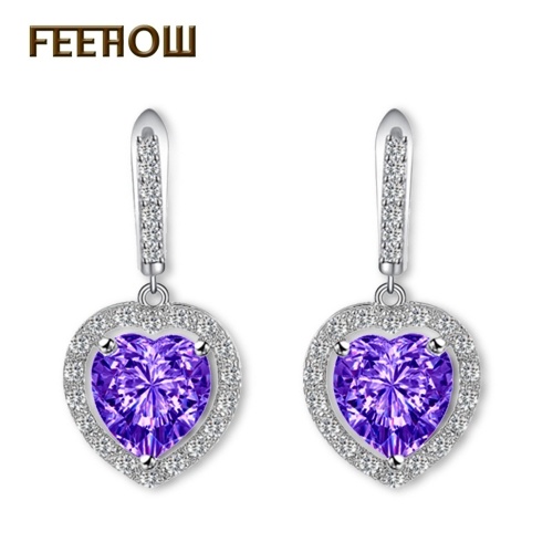 

New fashion earrings micro-inlaid beautiful heart-shaped